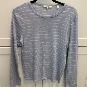 Light blue stripe top soft Cotton Vince XL